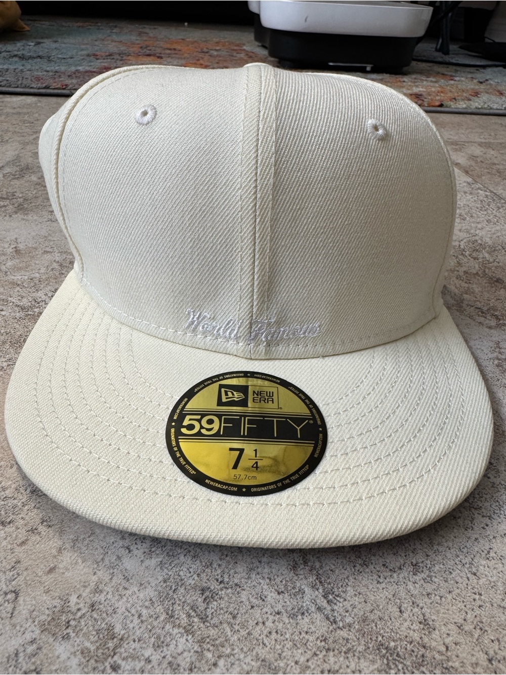 New Era Cream 59FIFTY Fitted Hat with Subtle Embroidery